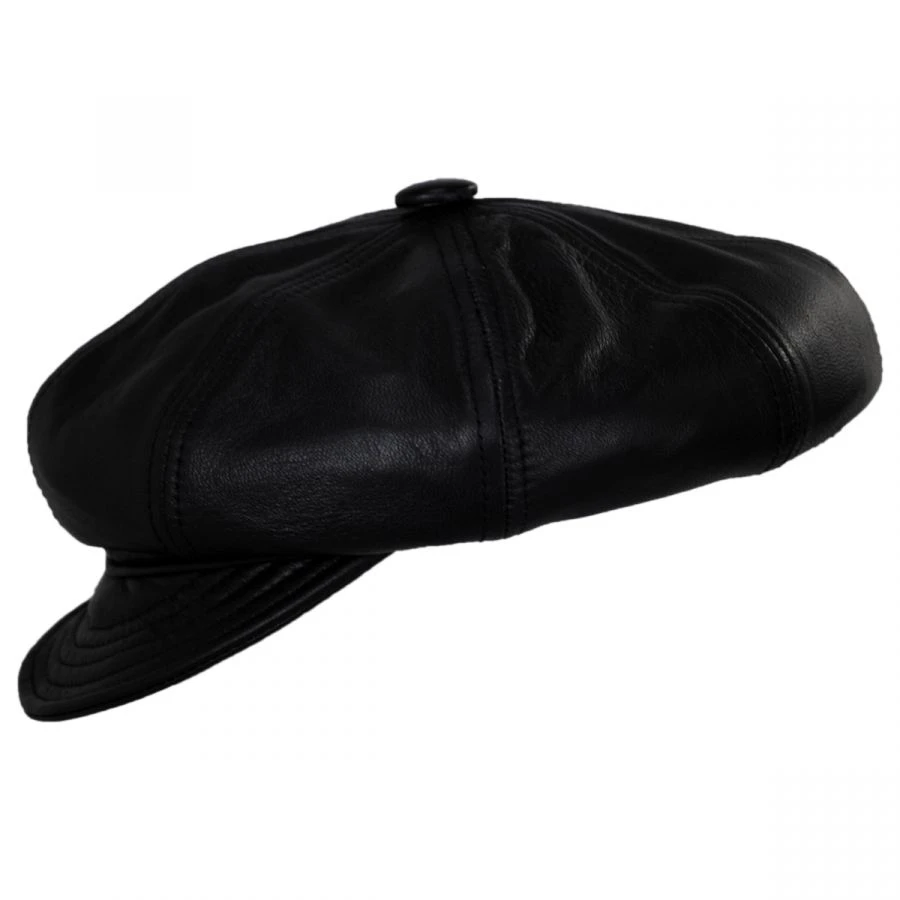 Spitfire Lambskin Leather Newsboy Cap 4 Spitfire Lambskin Leather Newsboy Cap - Image 2