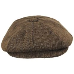 Bird Rock Herringbone Wool Blend Newsboy Cap