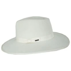 Jo Wool Felt Rancher Fedora Hat - Off White -Novel Accessories 408632