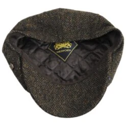 Carloway Herringbone Harris Tweed Wool Newsboy Cap - Brown -Novel Accessories 414011