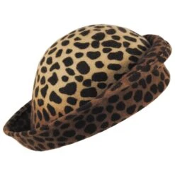 Leopard Wool Felt 6-Way Hat 7 Leopard Wool Felt 6-Way Hat -Novel Accessories 419106