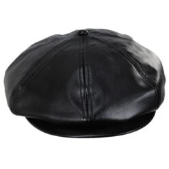 Kangol Faux Leather Newsboy Cap