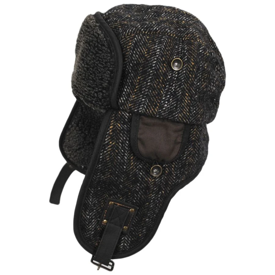 Stetson Tauris Herringbone Wool Blend Trapper Hat 4 Stetson Tauris Herringbone Wool Blend Trapper Hat - Image 2