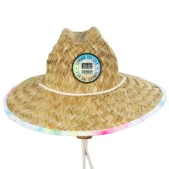 Splash Tie Dye Artisan Rush Straw Lifeguard Hat