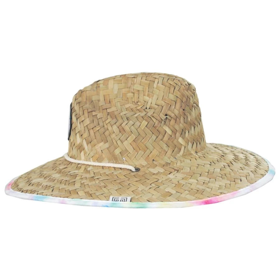Splash Tie Dye Artisan Rush Straw Lifeguard Hat 4 Splash Tie Dye Artisan Rush Straw Lifeguard Hat - Image 2