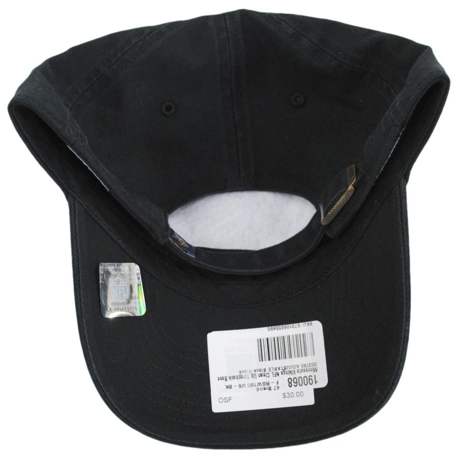 '47 BRAND Minnesota Vikings NFL Clean Up Strapback Baseball Cap Dad Hat 5 '47 BRAND Minnesota Vikings NFL Clean Up Strapback Baseball Cap Dad Hat - Image 3