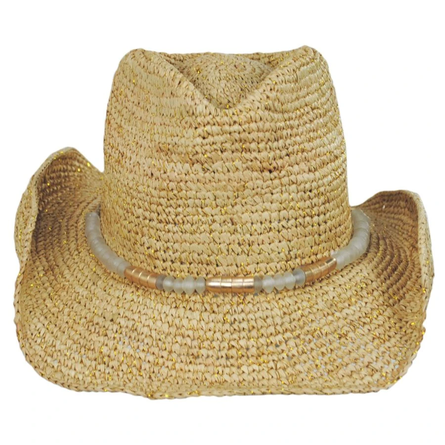 Chrysta Crochet Raffia Straw Western Hat 3 Chrysta Crochet Raffia Straw Western Hat