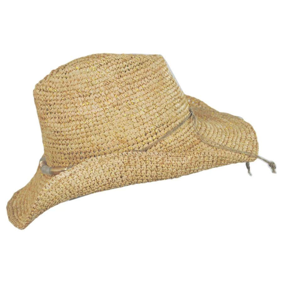 Chrysta Crochet Raffia Straw Western Hat 4 Chrysta Crochet Raffia Straw Western Hat - Image 2