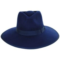 Jo Wool Felt Rancher Fedora Hat - Navy Wash