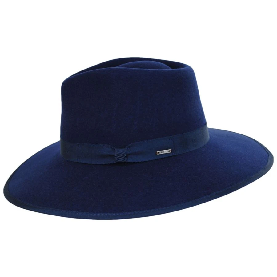 Jo Wool Felt Rancher Fedora Hat - Navy Wash 4 Jo Wool Felt Rancher Fedora Hat - Navy Wash - Image 2