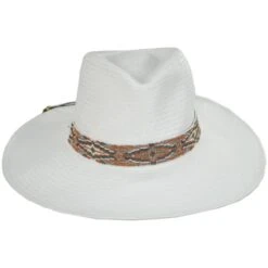 Dove Toyo Straw Fedora Hat