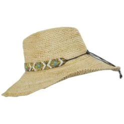 Metallic Diamonds Crochet Raffia Straw Fedora Hat -Novel Accessories 430563