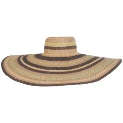 Milan Striped Wide Brim Wheat Straw Sun Hat