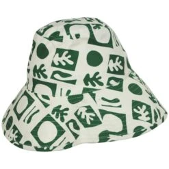 Holiday Retro Cotton Bucket Hat - White/Green -Novel Accessories 431658