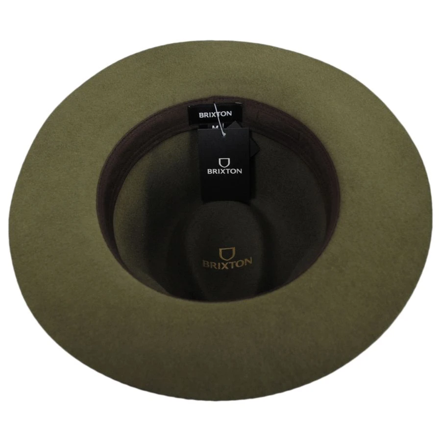 Wesley Wool Felt Floppy Fedora Hat - Army Green 5 Wesley Wool Felt Floppy Fedora Hat - Army Green - Image 3