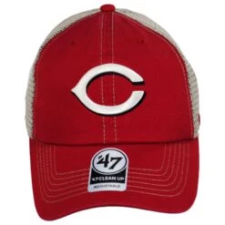 '47 BRAND Cincinnati Reds Trawler 47 Mesh Clean Up Snapback Baseball Cap