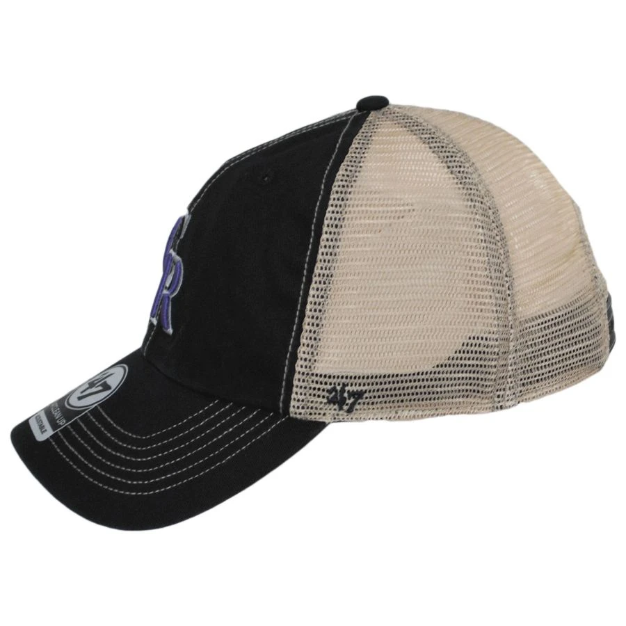 '47 BRAND Colorado Rockies Trawler 47 Mesh Clean Up Snapback Baseball Cap 4 '47 BRAND Colorado Rockies Trawler 47 Mesh Clean Up Snapback Baseball Cap - Image 2