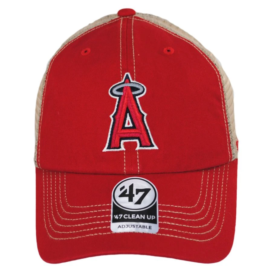 '47 BRAND Los Angels Angels Trawler 47 Mesh Clean Up Snapback Baseball Cap 3 '47 BRAND Los Angels Angels Trawler 47 Mesh Clean Up Snapback Baseball Cap