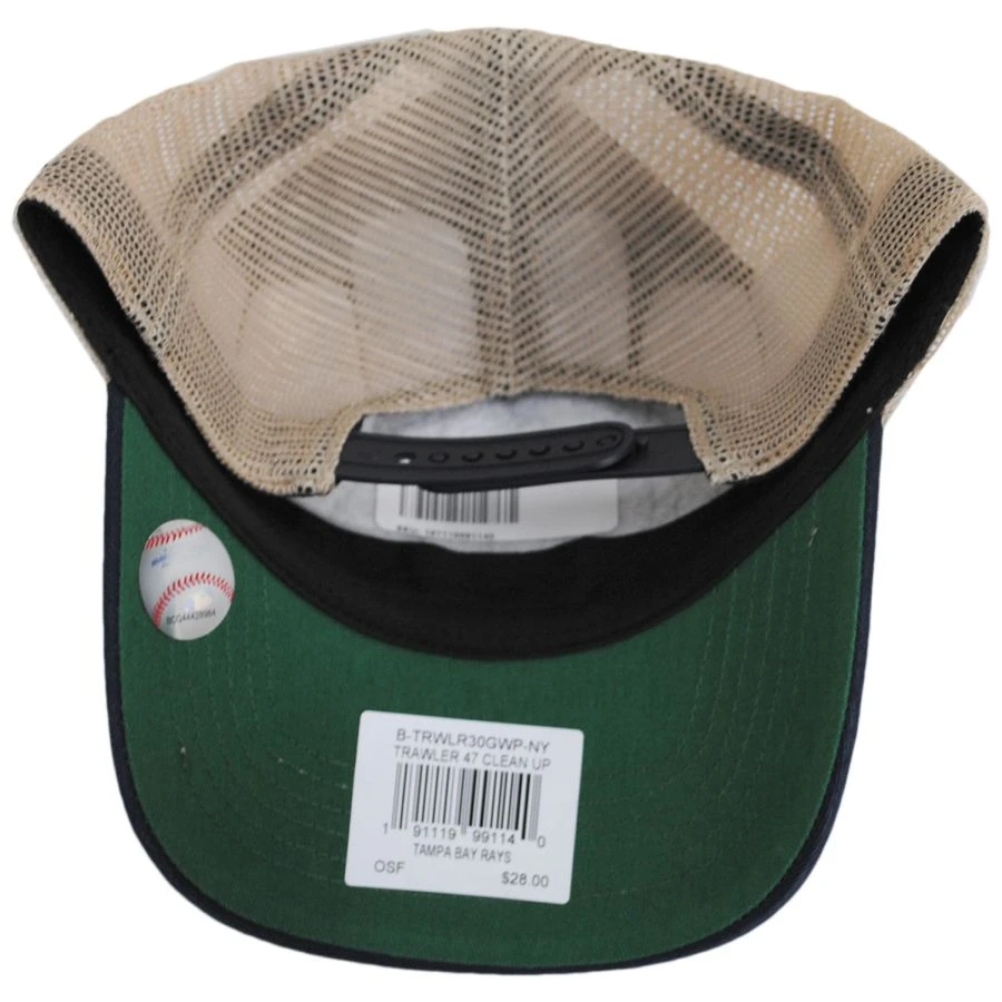 '47 BRAND Tampa Bay Rays Trawler 47 Mesh Clean Up Snapback Baseball Cap 5 '47 BRAND Tampa Bay Rays Trawler 47 Mesh Clean Up Snapback Baseball Cap - Image 3