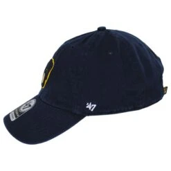 '47 BRAND Milwaukee Brewers MLB Clean Up Strapback Baseball Cap Dad Hat -Novel Accessories 437276
