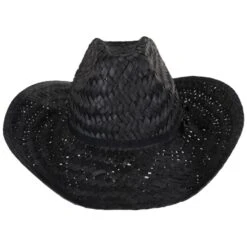 Houston Rush Straw Cowboy Hat - Black