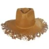 Jo Toyo Straw Frayed Fedora Hat - Copper -Novel Accessories 440931