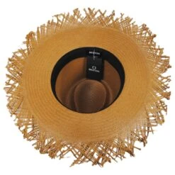 Jo Toyo Straw Frayed Fedora Hat - Copper -Novel Accessories 440937