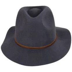 Wesley Wool Felt Floppy Fedora Hat - Dark Gray
