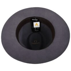 Wesley Wool Felt Floppy Fedora Hat - Dark Gray -Novel Accessories 441608
