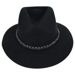 Messer Wool Felt Western Fedora Hat - Black