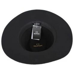 Messer Wool Felt Western Fedora Hat - Black -Novel Accessories 441698