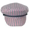 Ashland Seersucker Stripe Fiddler Cap - Red/White/Blue