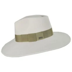 Joanna Wool Felt Fedora Hat - Ivory/Tan -Novel Accessories 443238