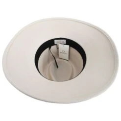 Joanna Wool Felt Fedora Hat - Ivory/Tan -Novel Accessories 443241