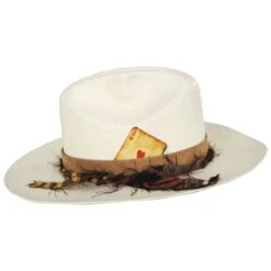 Vintage Couture Heart Bangora Straw Western Hat -Novel Accessories 444309