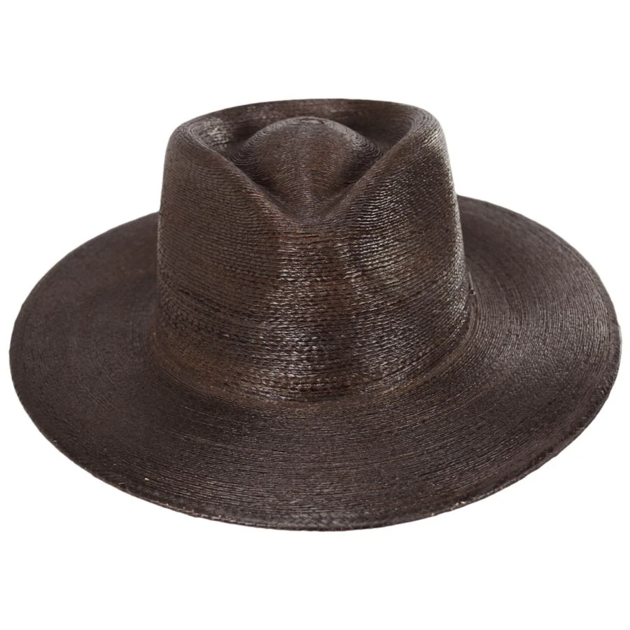 Marcos Palm Straw Fedora Hat - Dark Brown 3 Marcos Palm Straw Fedora Hat - Dark Brown