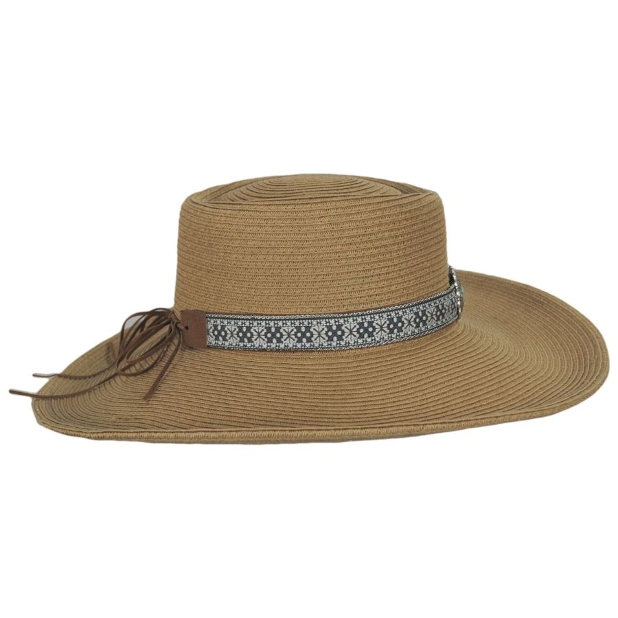 Turquoise Band Toyo Straw Gaucho Hat 4 Turquoise Band Toyo Straw Gaucho Hat - Image 2