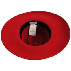 Jo Wool Felt Rancher Fedora Hat - Red -Novel Accessories 446802