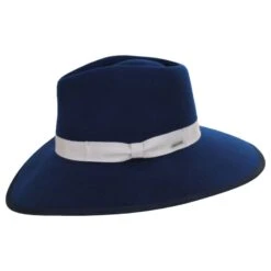 Jo Wool Felt Rancher Fedora Hat - Ocean Blue 6 Jo Wool Felt Rancher Fedora Hat - Ocean Blue -Novel Accessories 446835