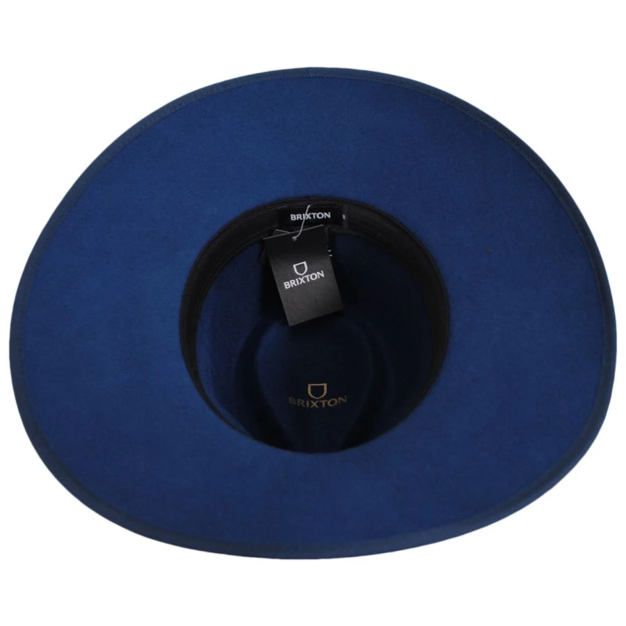 Jo Wool Felt Rancher Fedora Hat - Ocean Blue 5 Jo Wool Felt Rancher Fedora Hat - Ocean Blue - Image 3