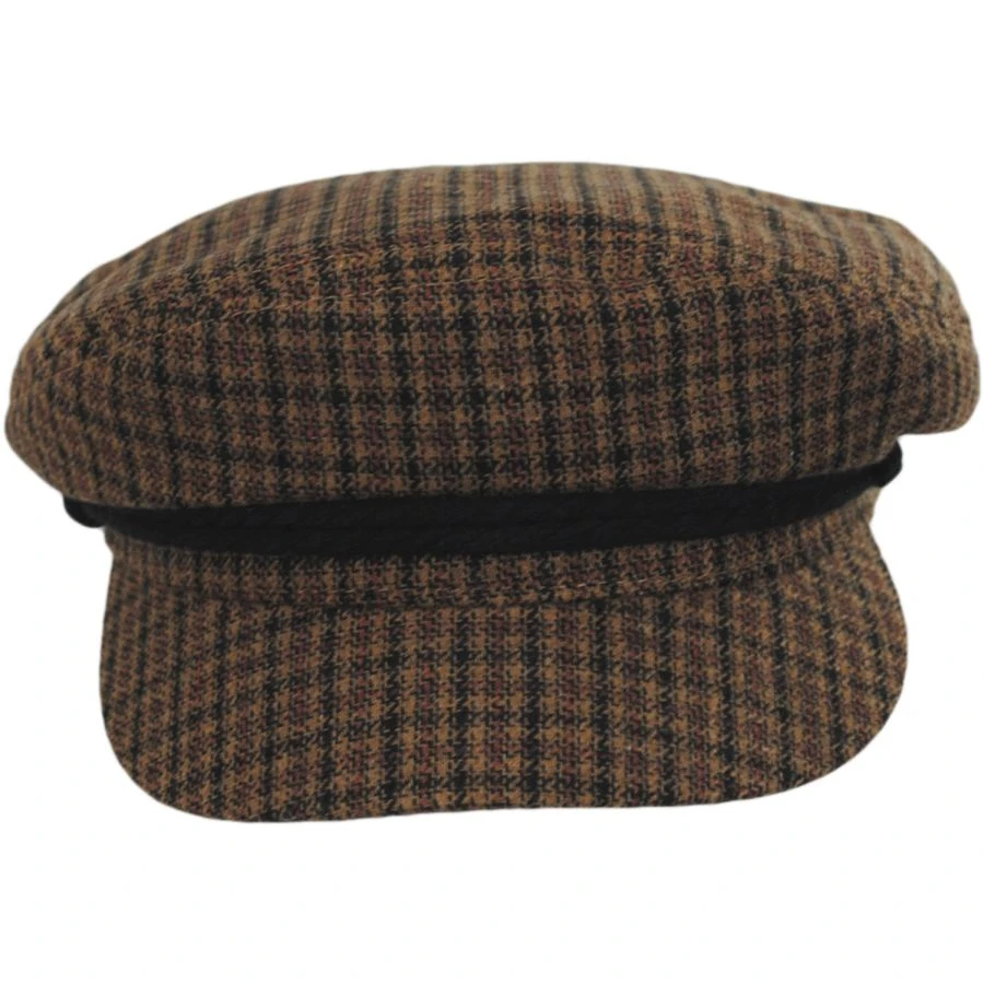 Tweed Plaid Fiddler's Cap - Caramel 3 Tweed Plaid Fiddler's Cap - Caramel