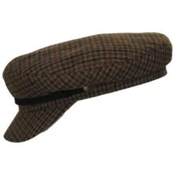 Tweed Plaid Fiddler's Cap - Caramel 6 Tweed Plaid Fiddler's Cap - Caramel -Novel Accessories 448809