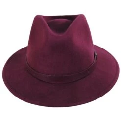 Messer Wool Felt Fedora Hat - Maroon