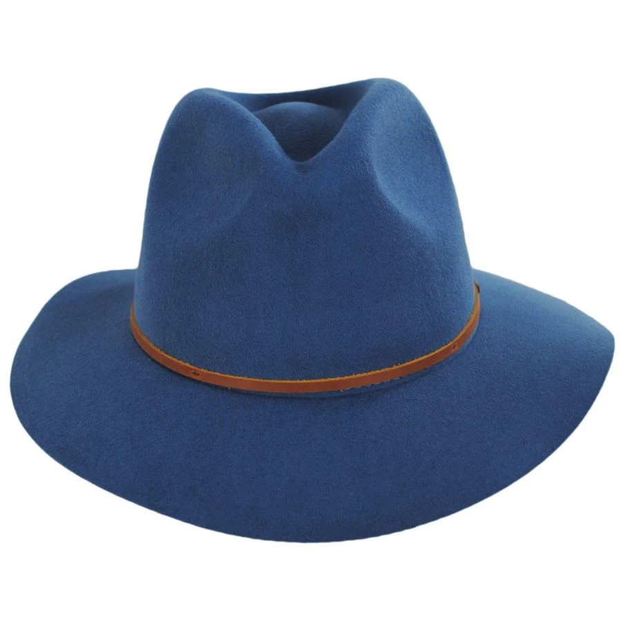 Wesley Wool Felt Floppy Fedora Hat - Teal 3 Wesley Wool Felt Floppy Fedora Hat - Teal