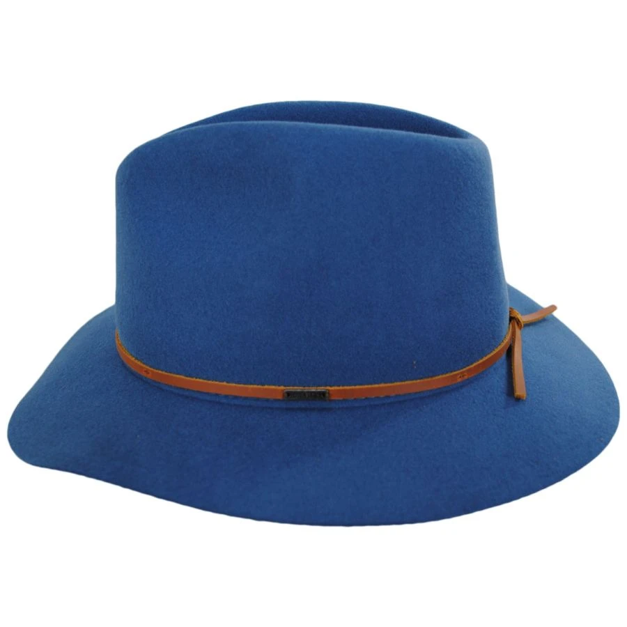 Wesley Wool Felt Floppy Fedora Hat - Teal 4 Wesley Wool Felt Floppy Fedora Hat - Teal - Image 2
