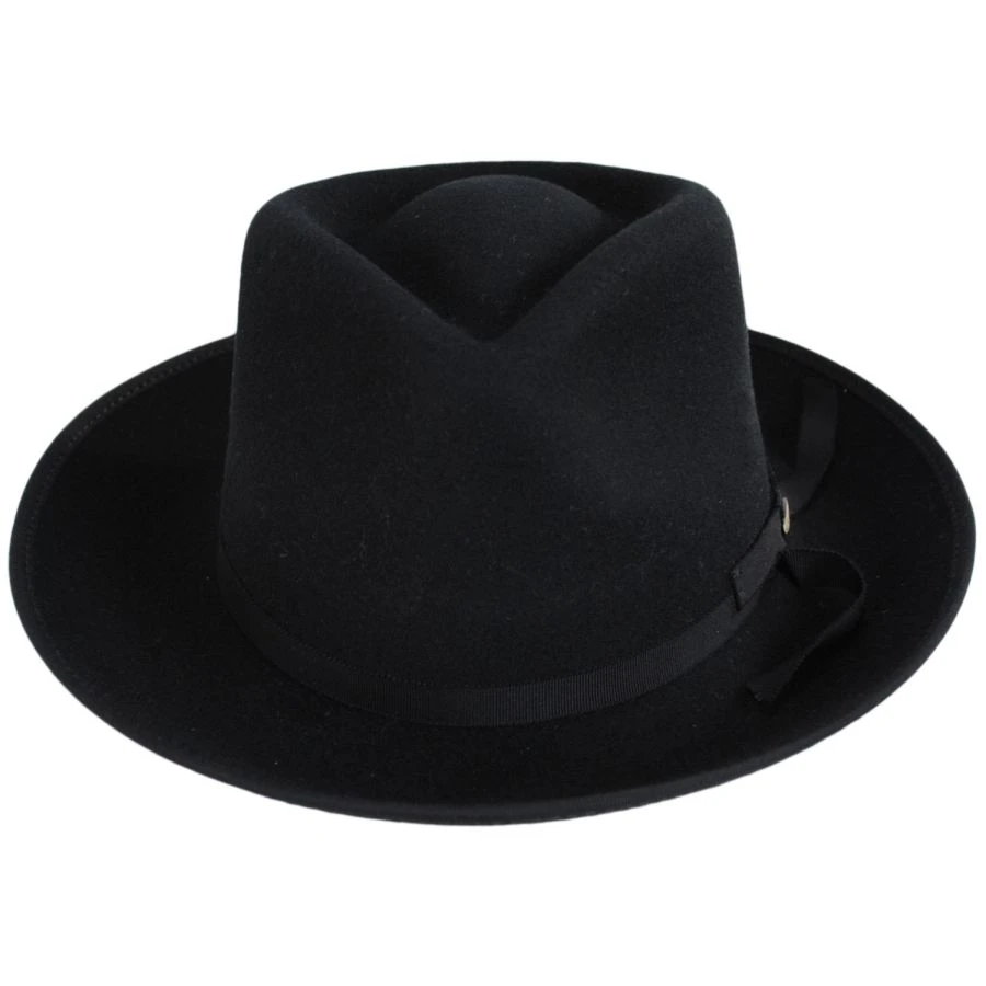 Scala Puebla Wool Felt Fedora Hat - Black 3 Scala Puebla Wool Felt Fedora Hat - Black