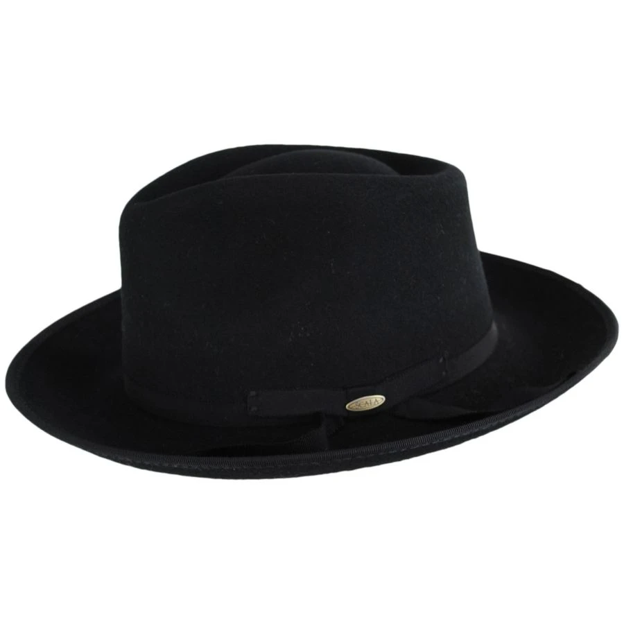 Scala Puebla Wool Felt Fedora Hat - Black 4 Scala Puebla Wool Felt Fedora Hat - Black - Image 2