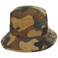 Waxed Cotton Camo Bucket Hat