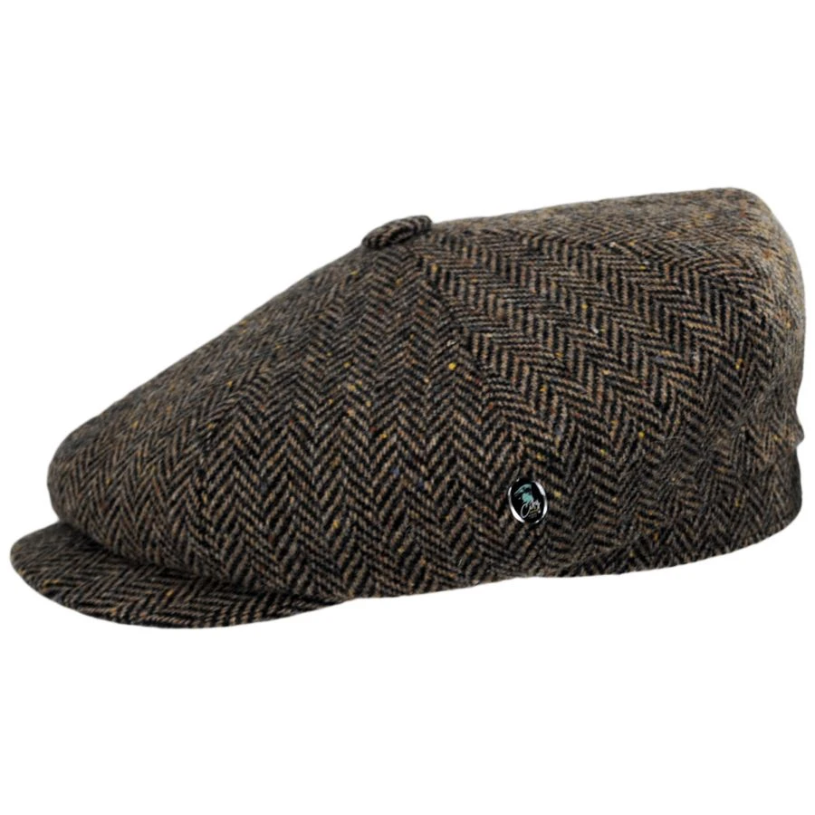 Herringbone Donegal Tweed Wool Newsboy Cap 4 Herringbone Donegal Tweed Wool Newsboy Cap - Image 2