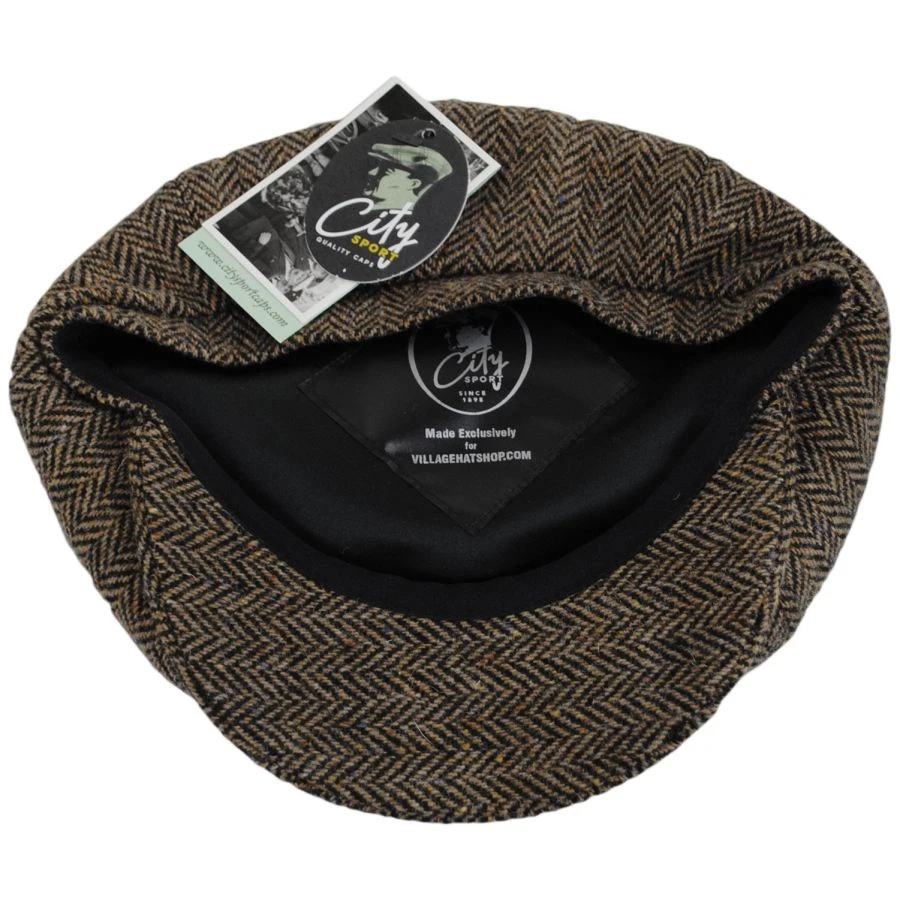 Herringbone Donegal Tweed Wool Newsboy Cap 5 Herringbone Donegal Tweed Wool Newsboy Cap - Image 3
